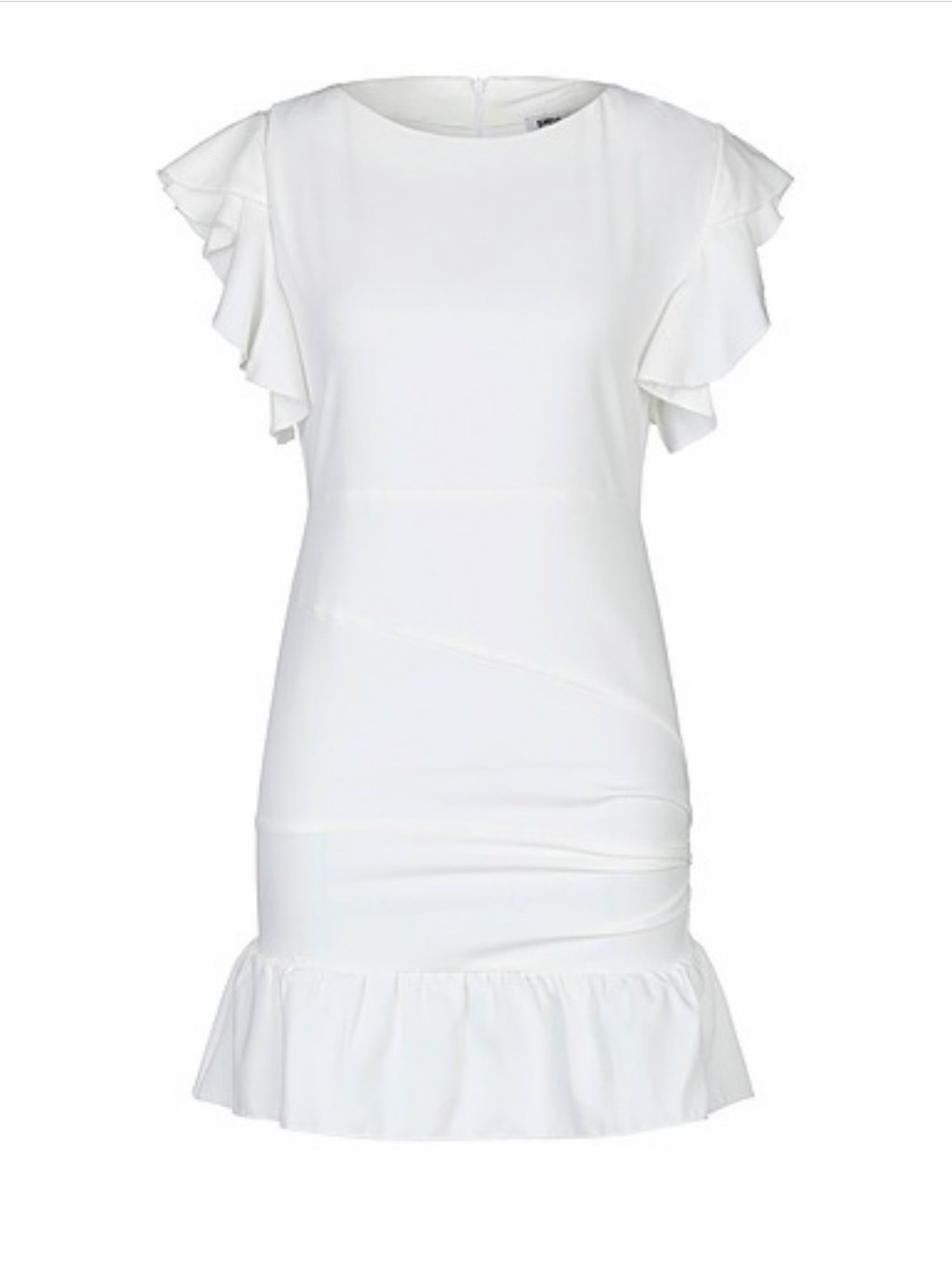 SHOP ART Ivory White Ruffle Sleeve Dress Made in Italy Small